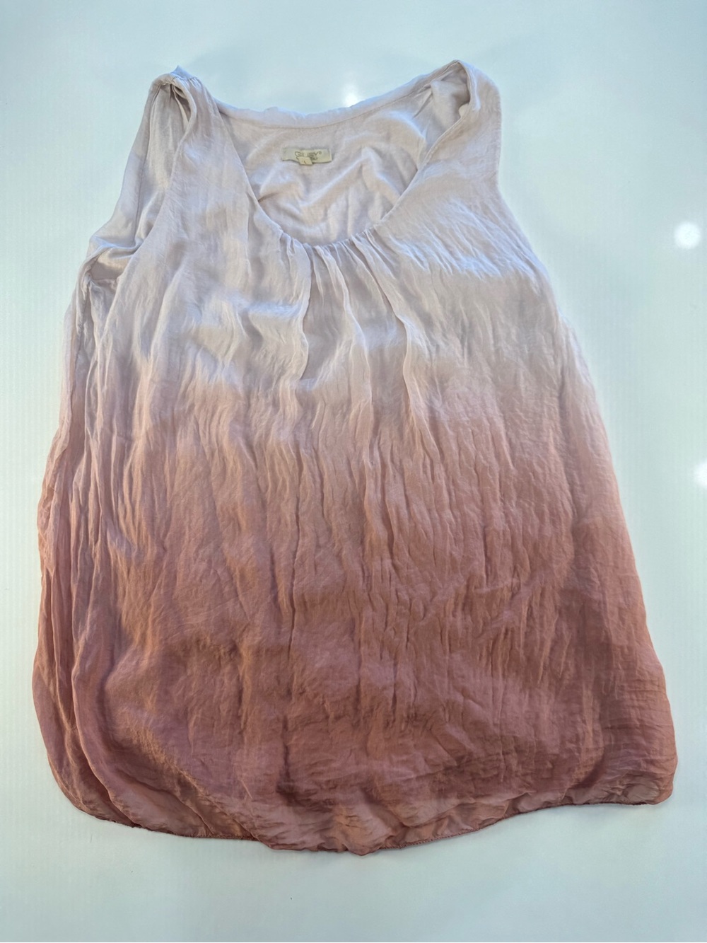 Women’s Pink Ombre Scoop Neck Tank Top - Picture 4 of 9